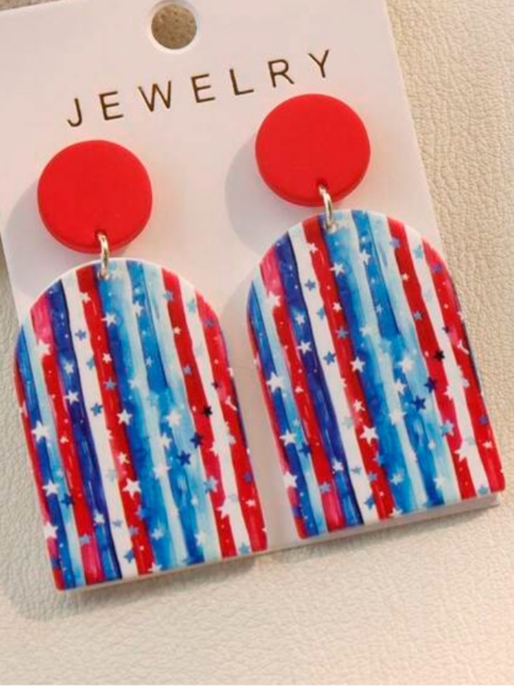 Patriotic Stars And Stripes Dangle Earrings